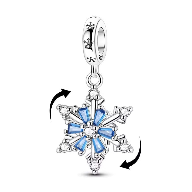 Blue Spinning Compass Charm