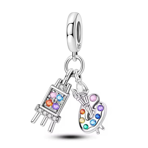 Artist Palette and Easel Charm