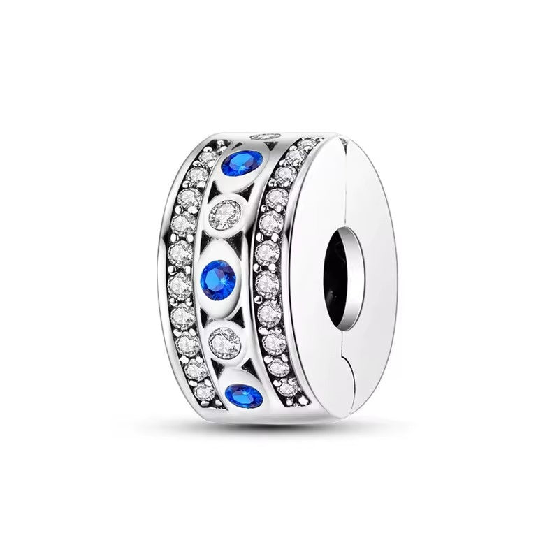 Blue Crystal Spacer Charm