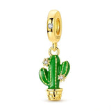 Green Cactus Dangle Charm