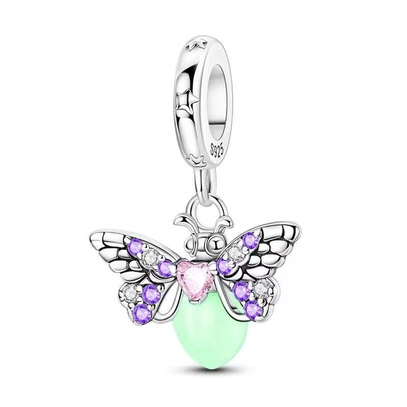 Purple Winged Firefly Charm