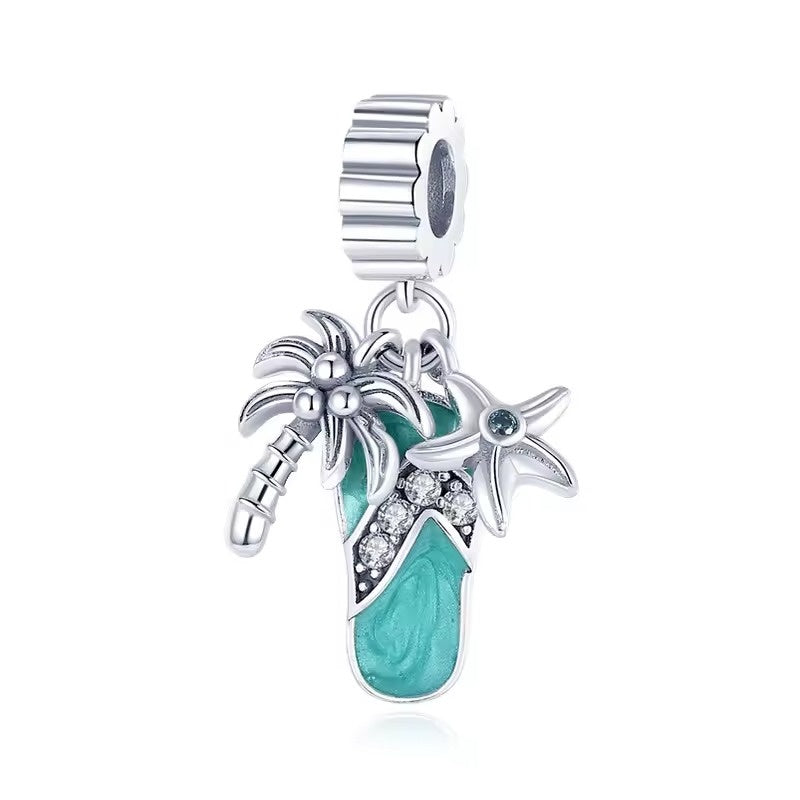 Palm Tree and Surfboard Charm