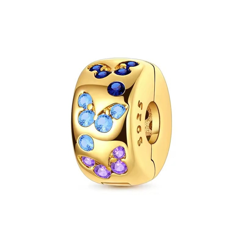 Golden Colorful Butterfly Spacer Charm