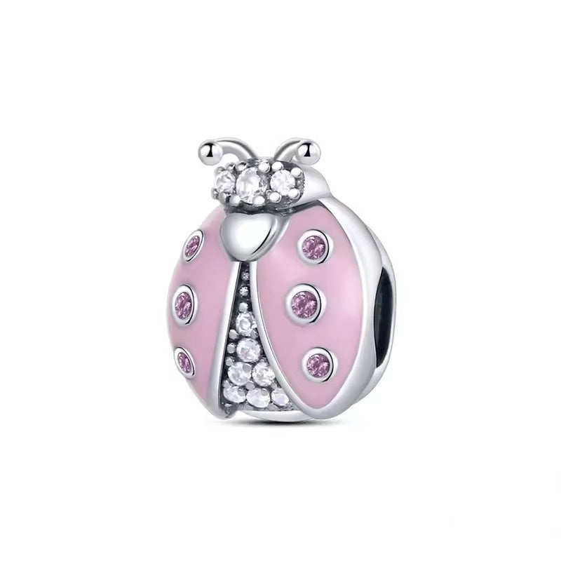 Pink Ladybug Bead Charm
