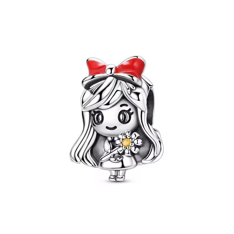 Girl with Red Bow Charm