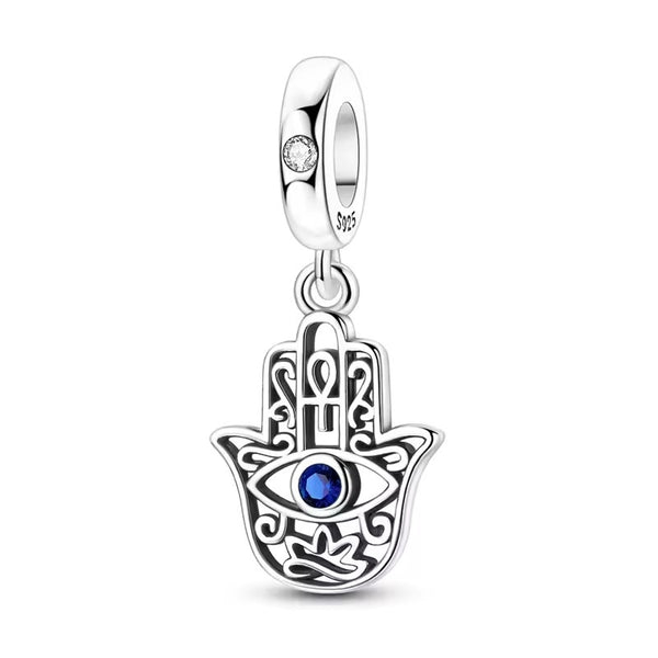 Blue Eye Hamsa Hand Charm