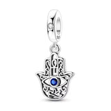 Blue Eye Hamsa Hand Charm