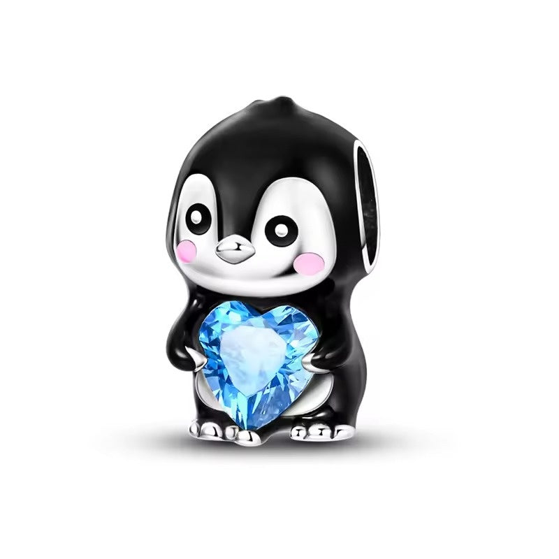 Penguin with Blue Heart Charm