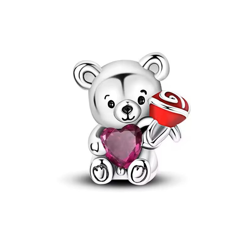 Teddy Bear with Rose Charm