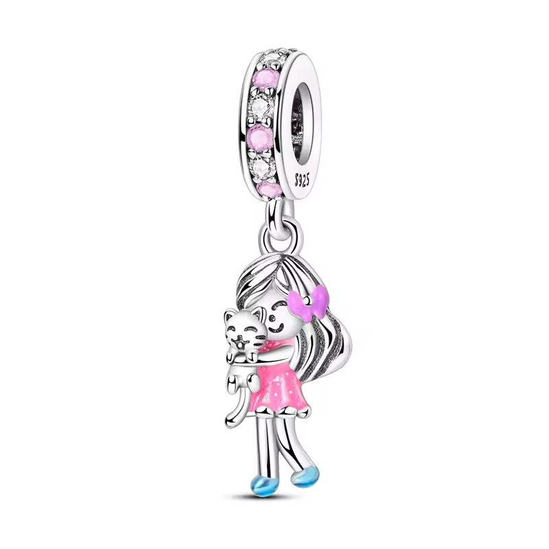 Girl in Pink Dress Charm