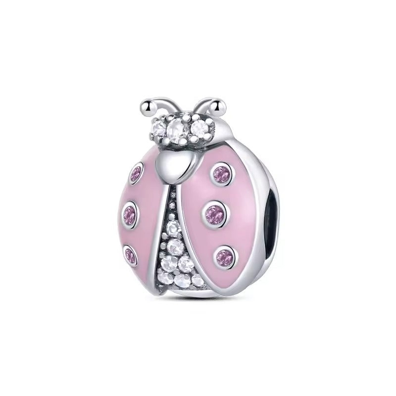 Pink Ladybug Bead Charm