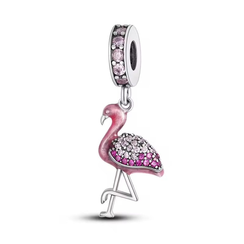 Pink Flamingo Dangle Charm