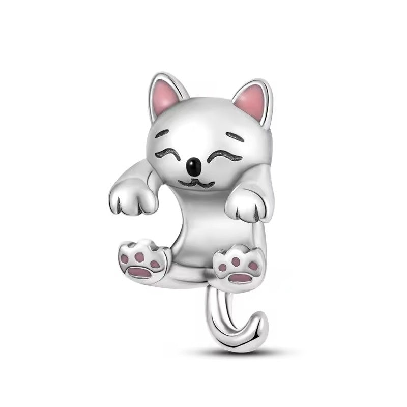 White Cat Dangle Charm