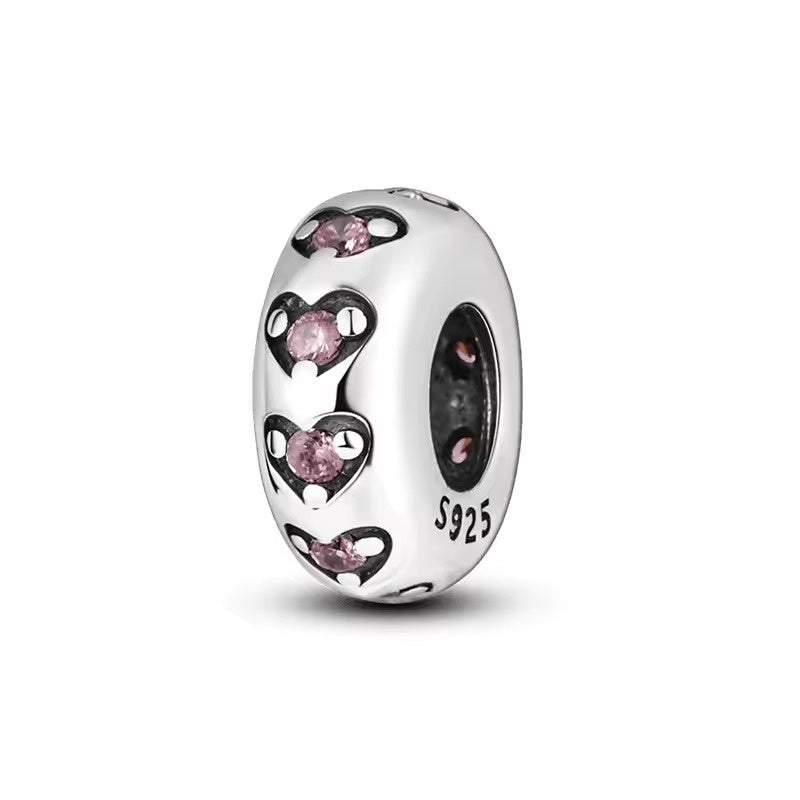 Pink Heart Spacer Charm