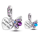 Purple Sunshine Bee Charm
